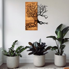 Wallity Muaz Accesorio decorativo de pared Negro y Nogal